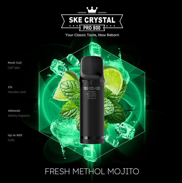 SKE Crystal Pro 800 2er Pod-Packung - 2% Nikotin (Kompatibel mit ELFA Basisgerät)