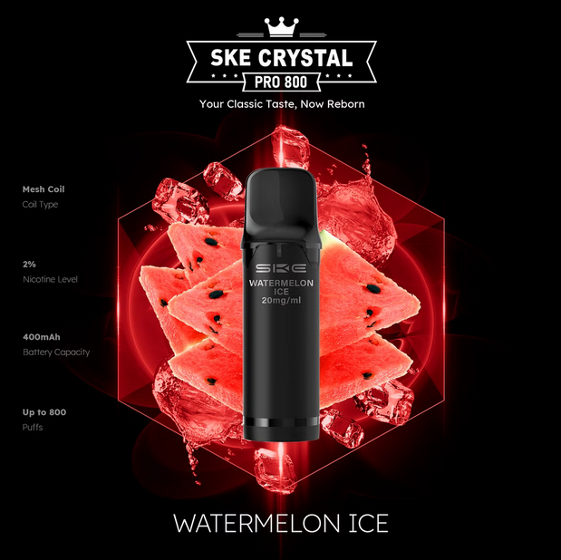 SKE Crystal Pro 800 2er Pod-Packung - 2% Nikotin (Kompatibel mit ELFA Basisgerät)