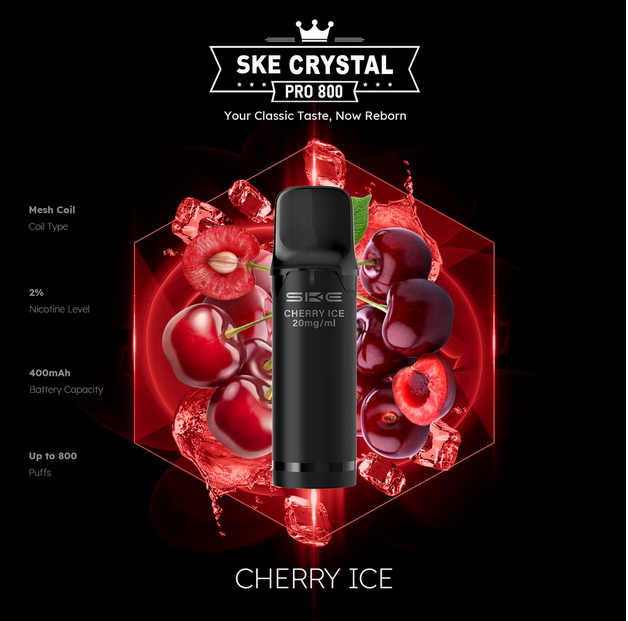 SKE Crystal Pro 800 2er Pod-Packung - 2% Nikotin (Kompatibel mit ELFA Basisgerät)