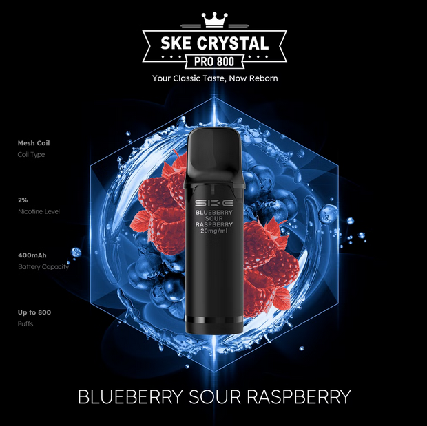SKE Crystal Pro 800 2er Pod-Packung - 2% Nikotin (Kompatibel mit ELFA Basisgerät)