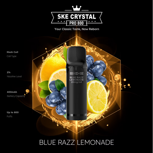 SKE Crystal Pro 800 2er Pod-Packung - 2% Nikotin (Kompatibel mit ELFA Basisgerät)