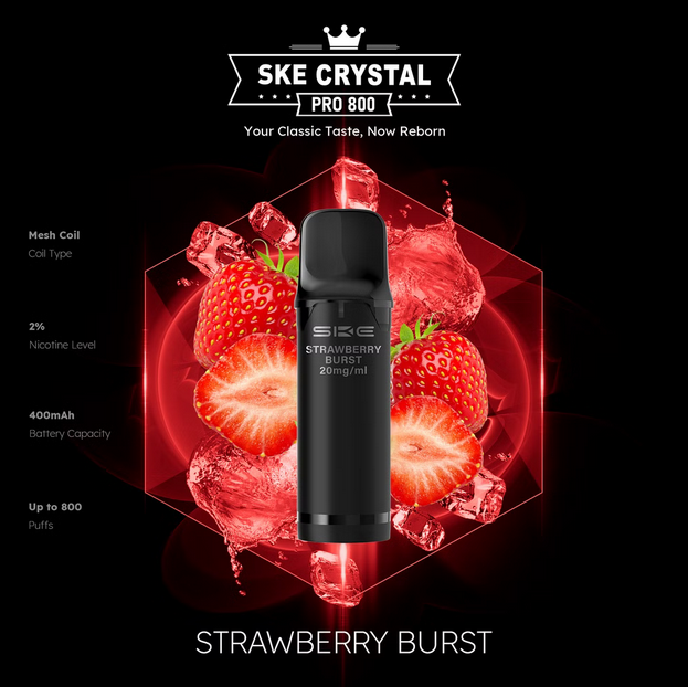 SKE Crystal Pro 800 2er Pod-Packung - 2% Nikotin (Kompatibel mit ELFA Basisgerät)