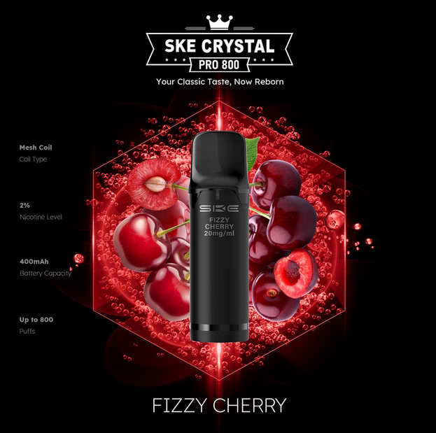 SKE Crystal Pro 800 2er Pod-Packung - 2% Nikotin (Kompatibel mit ELFA Basisgerät)