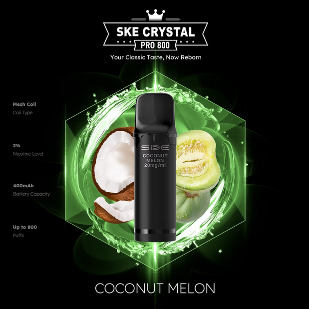 SKE Crystal Pro 800 2er Pod-Packung - 2% Nikotin (Kompatibel mit ELFA Basisgerät)