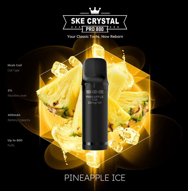 SKE Crystal Pro 800 2er Pod-Packung - 2% Nikotin (Kompatibel mit ELFA Basisgerät)