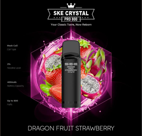SKE Crystal Pro 800 2er Pod-Packung - 2% Nikotin (Kompatibel mit ELFA Basisgerät)