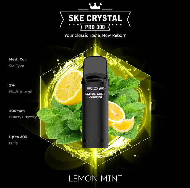 SKE Crystal Pro 800 2er Pod-Packung - 2% Nikotin (Kompatibel mit ELFA Basisgerät)