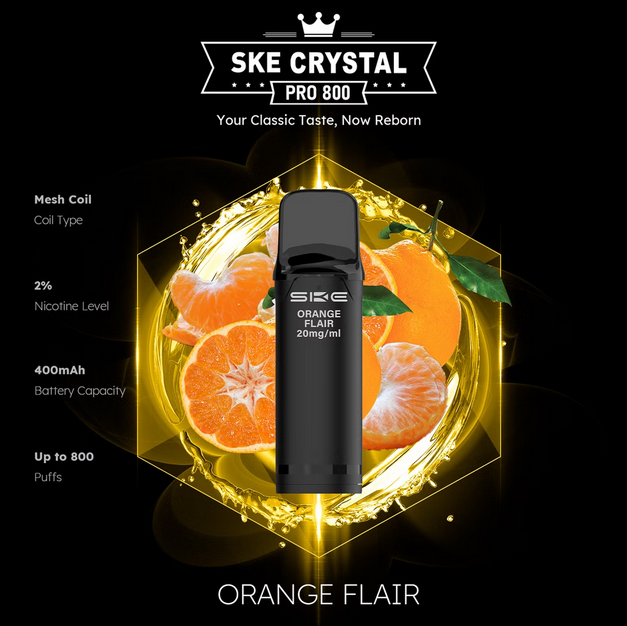 SKE Crystal Pro 800 2er Pod-Packung - 2% Nikotin (Kompatibel mit ELFA Basisgerät)