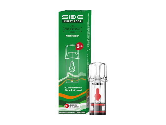 SKE Crystal Plus Leer Pods (2 Stück) - Wiederbefüllbare 2 ml Pods